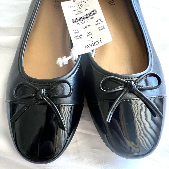 J. CREW Women's Black Patent Leather Flats Sz 7 M. NWT - Picture 8 of 9